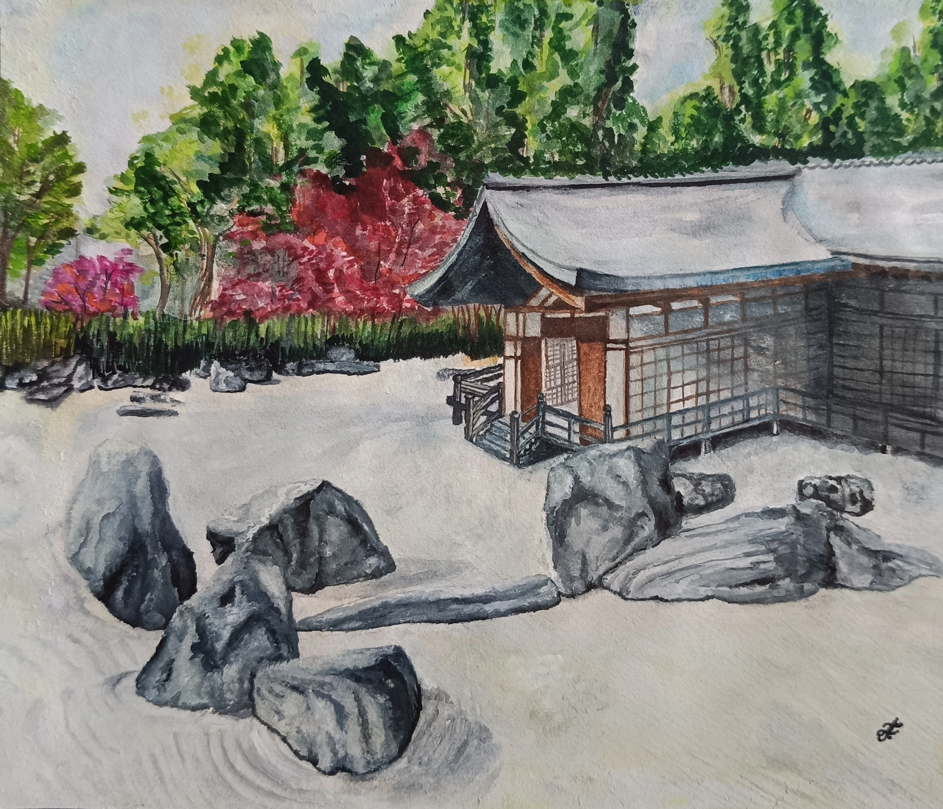 Zen Garden.Ryoan-ji artwork image